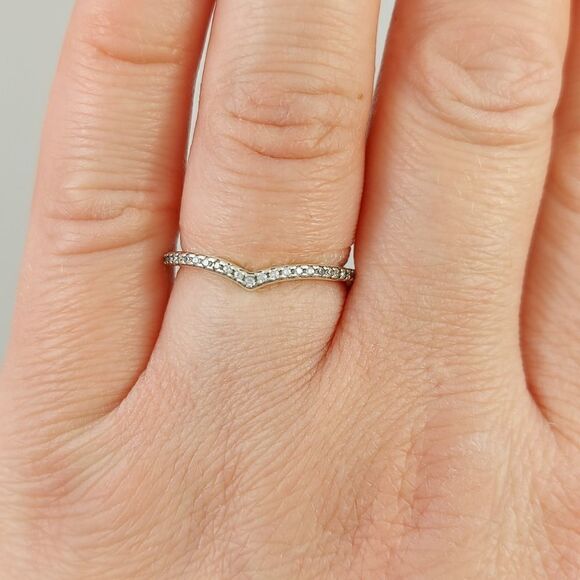 925 Sterling Silver Peak Stacking Ring - Picture 7 of 8